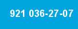 921 036-27-07 921 036-27-07